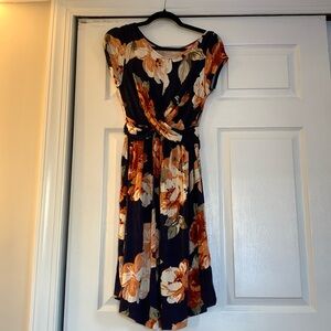 Navy dress with flowers